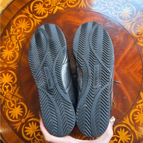 Aquatalia Waterproof Black/Silver Suede Leather Sneaker Size 9 MSRP $225 - Picture 12 of 12